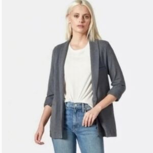 Joie Grey 3/4 Sleeve One Button Blazer Jacket
